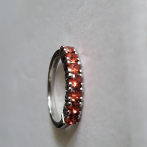 Red‎ Rhinestones Ring 316L SS Size 7 NWOT